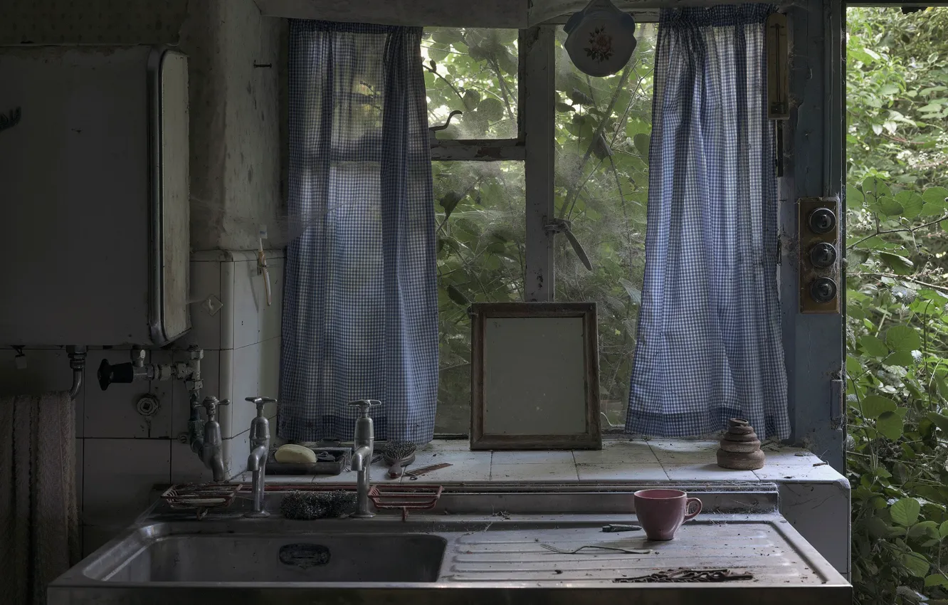 Photo wallpaper web, window, sink, naturalism, R E S E N T M E N T