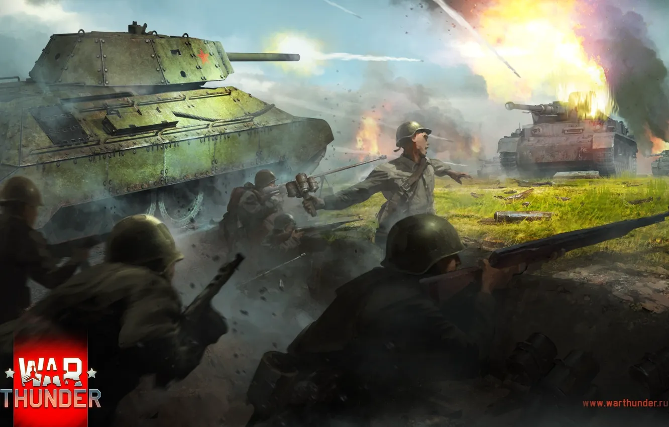 Photo wallpaper T-34, War Thunder, Panfilov,