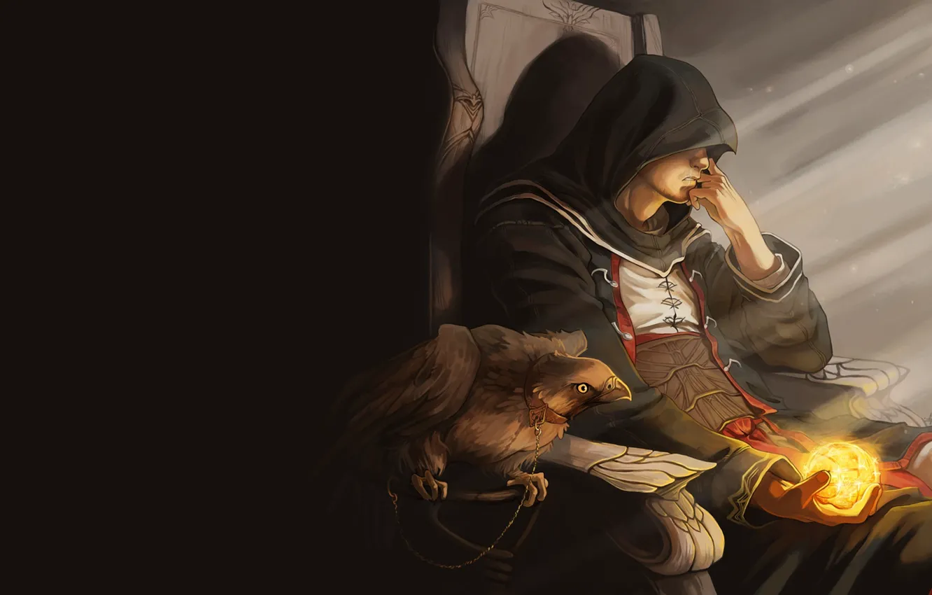 Photo wallpaper eagle, art, assassin