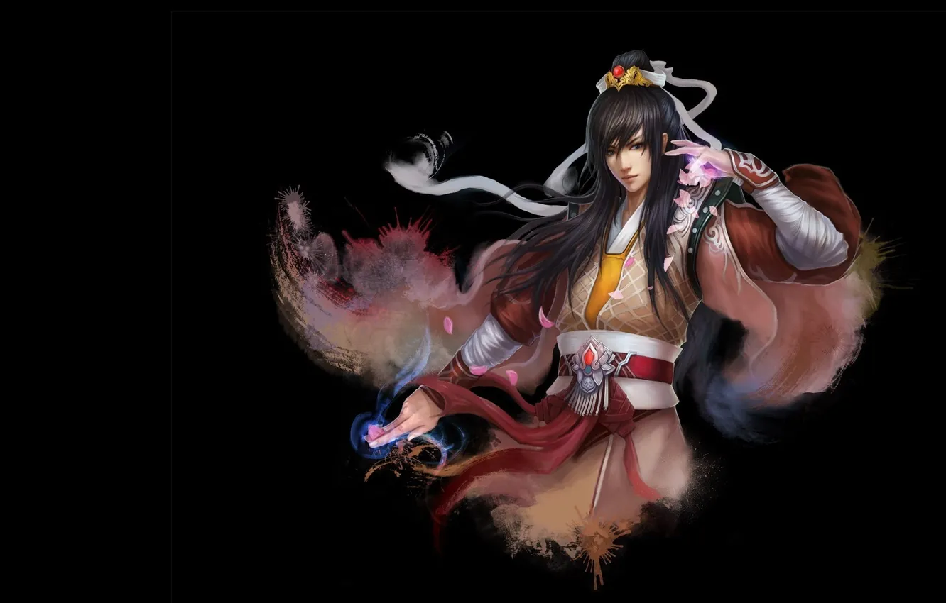 Photo wallpaper fantasy, magic, anime, art, guy