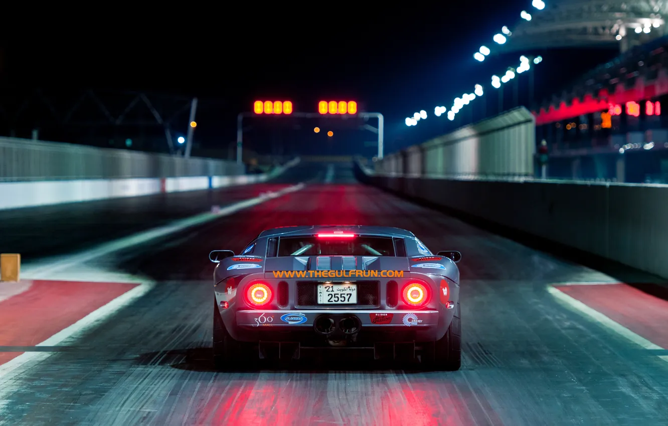 Photo wallpaper night, lights, Ford, Ford, track, JT