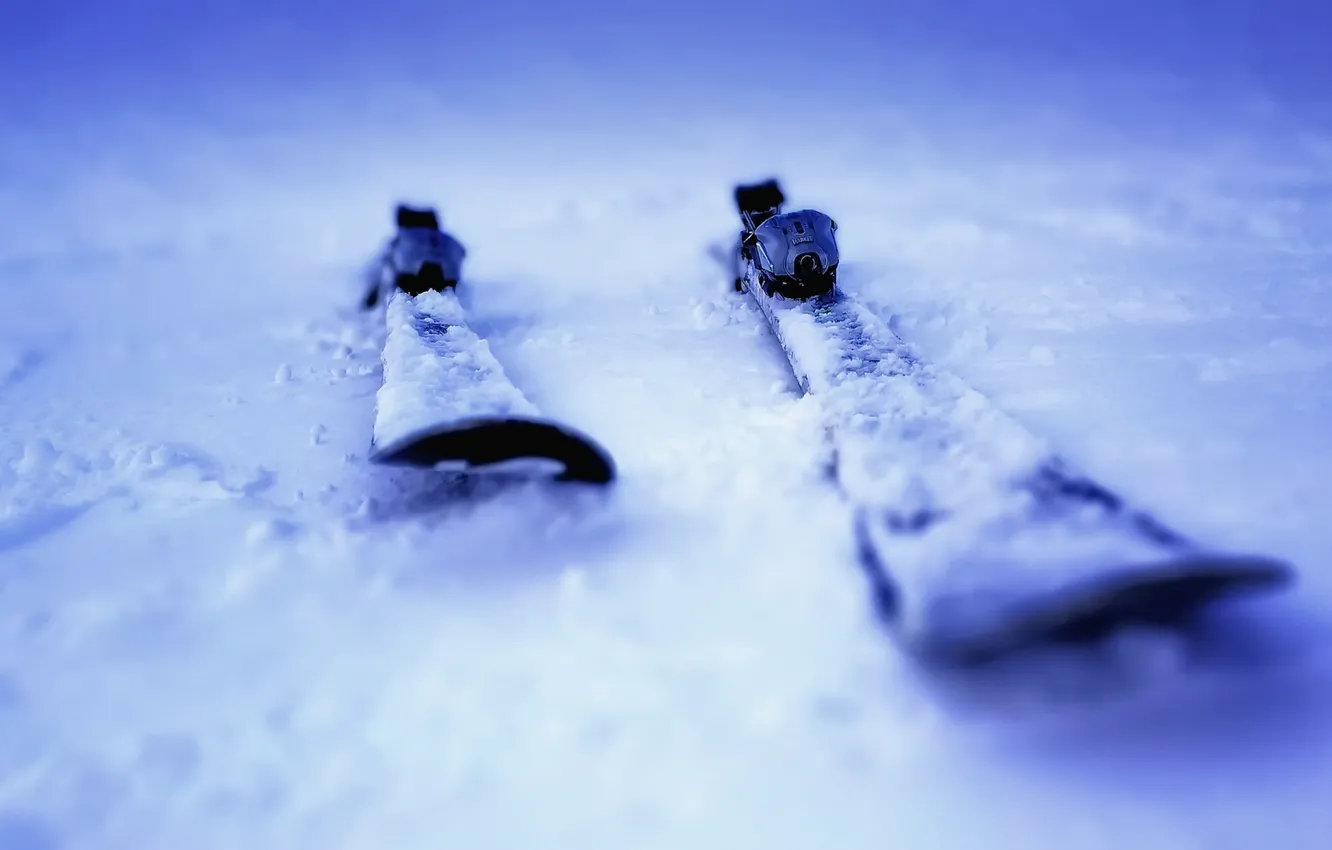 Photo wallpaper winter, snow, ski