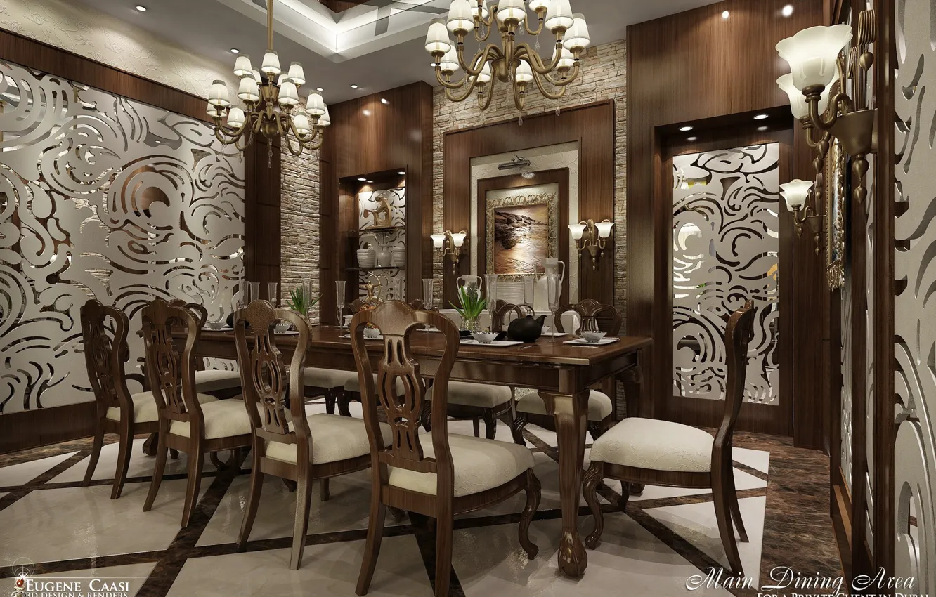 Photo wallpaper design, the room, serving, dining ashok, MAIN DINING AREA