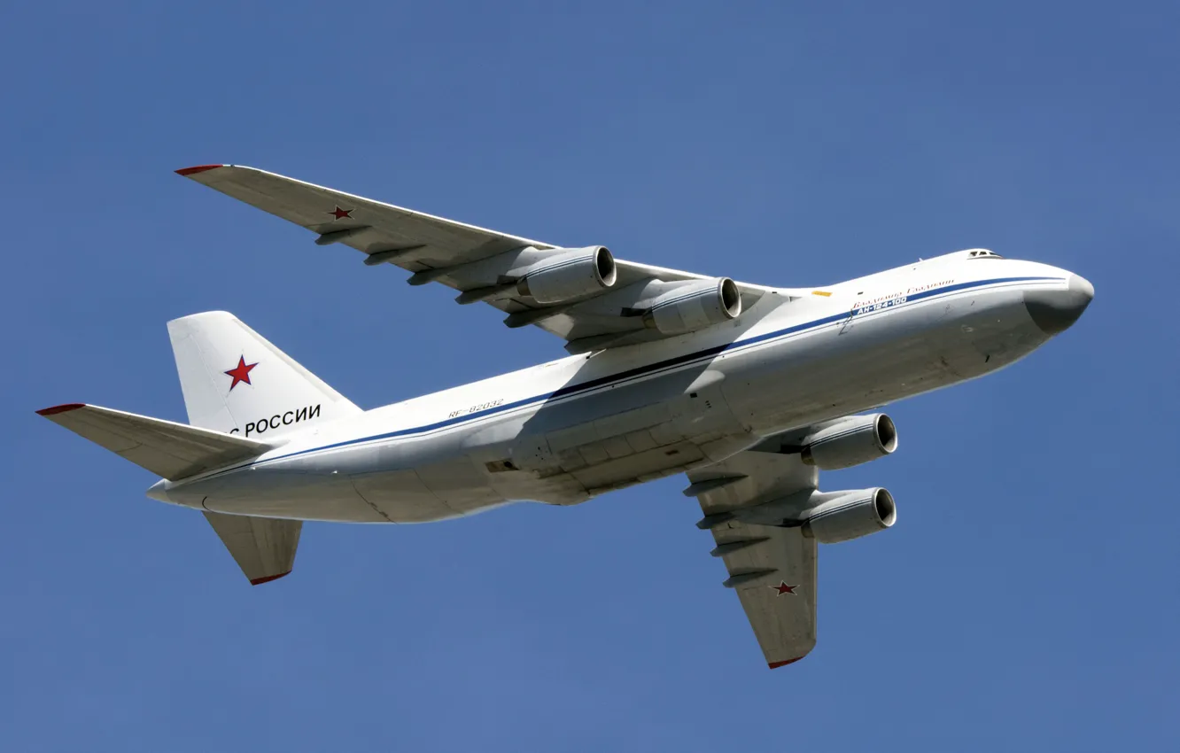 Photo wallpaper the plane, transport, heavy, far, An-124-100, "Ruslan"