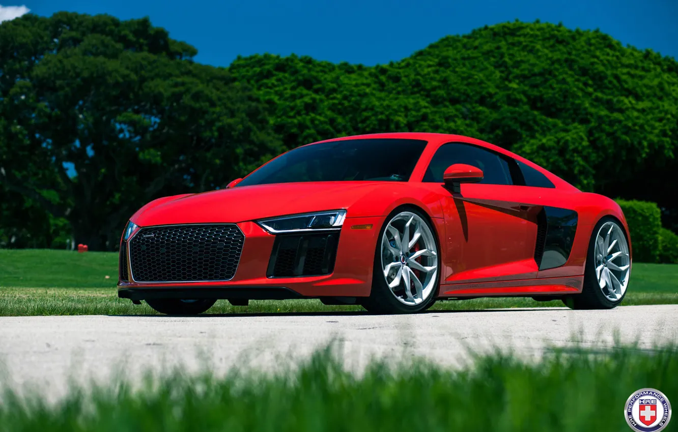 Photo wallpaper Audi, with, HRE, R8, in, Naked Silver, P201