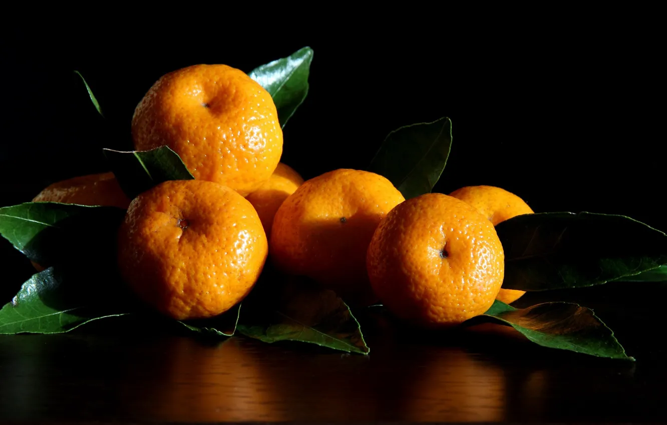 Photo wallpaper winter, new year, still life, December, composition, tangerines, Christmas mood, tangerine mood