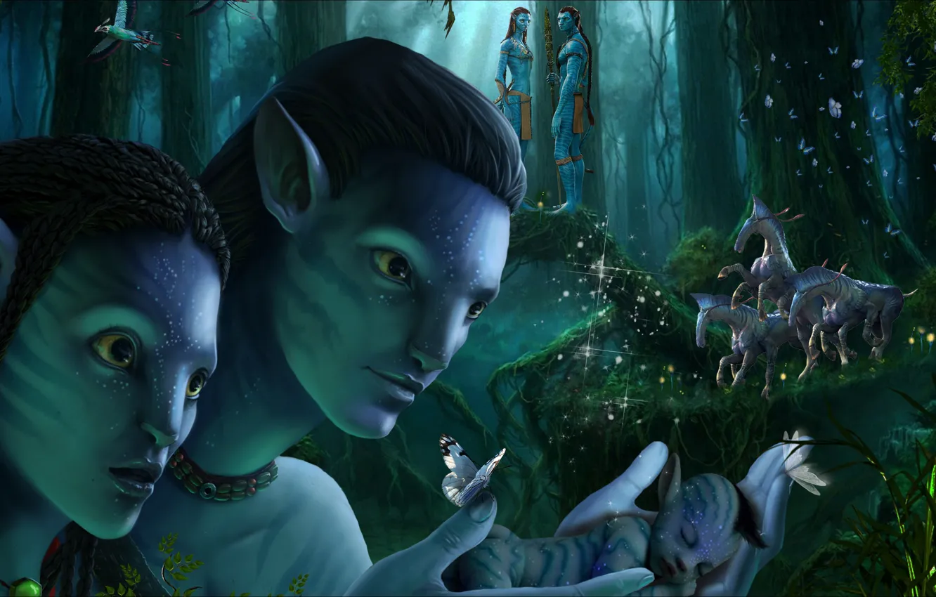 Photo wallpaper love, children, art, love, fantasy, cub, fantasy, Avatar
