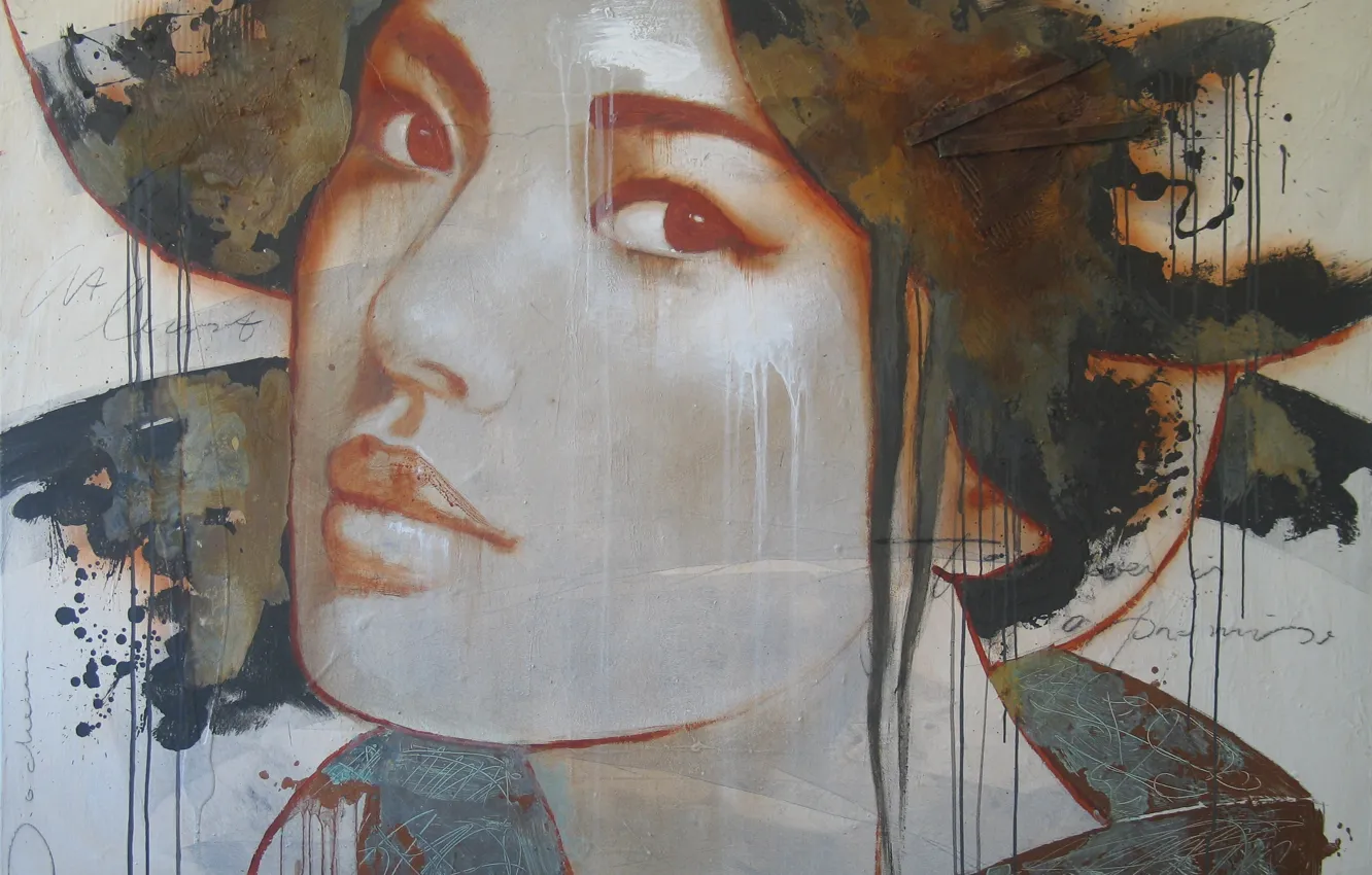 Photo wallpaper girl, figure, art, artist, grafiti, hans jochem