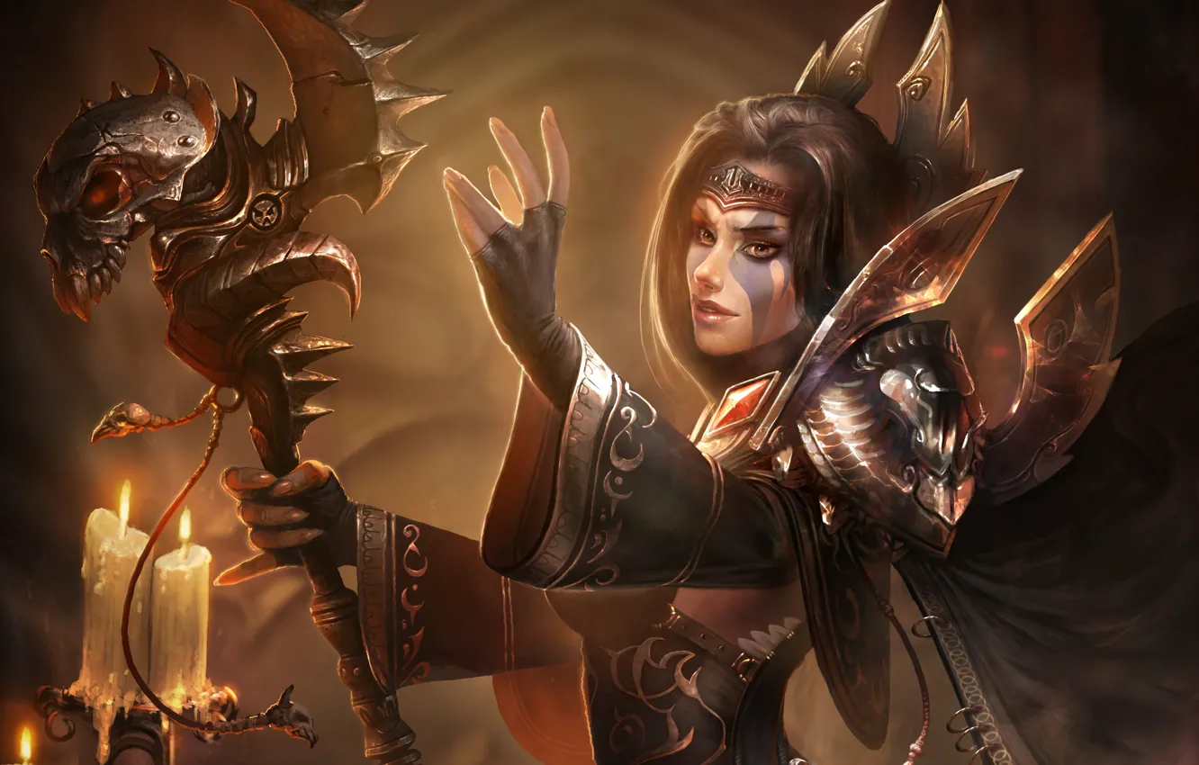 Photo wallpaper girl, World of Warcraft, wow, necromancer, Jandice Barov