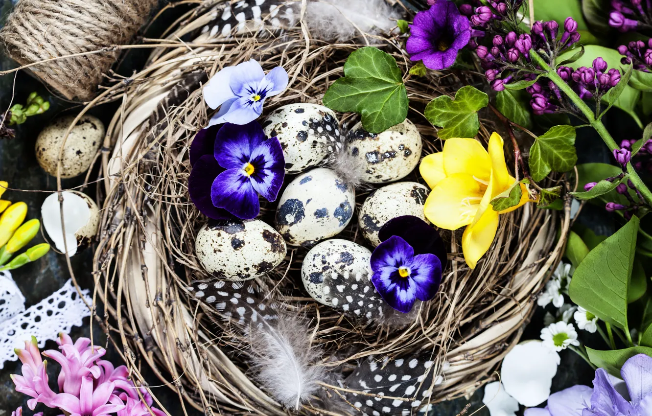Photo wallpaper flowers, holiday, Easter, composition