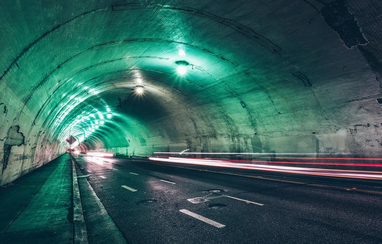 Photo wallpaper USA, the tunnel, Los Angeles