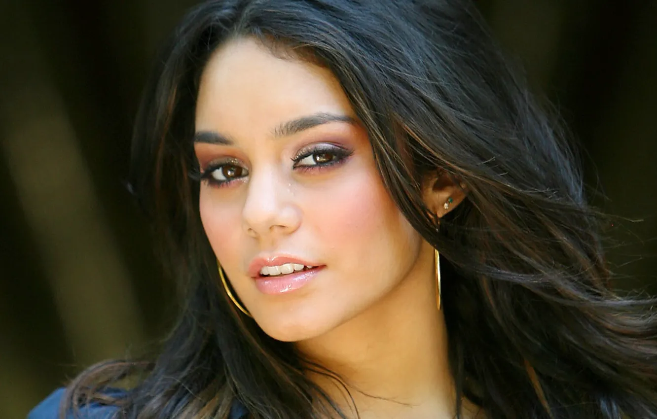 Photo wallpaper eyes, look, girl, Wallpaper, hair, actress, brunette, Vanessa Anne Hudgens