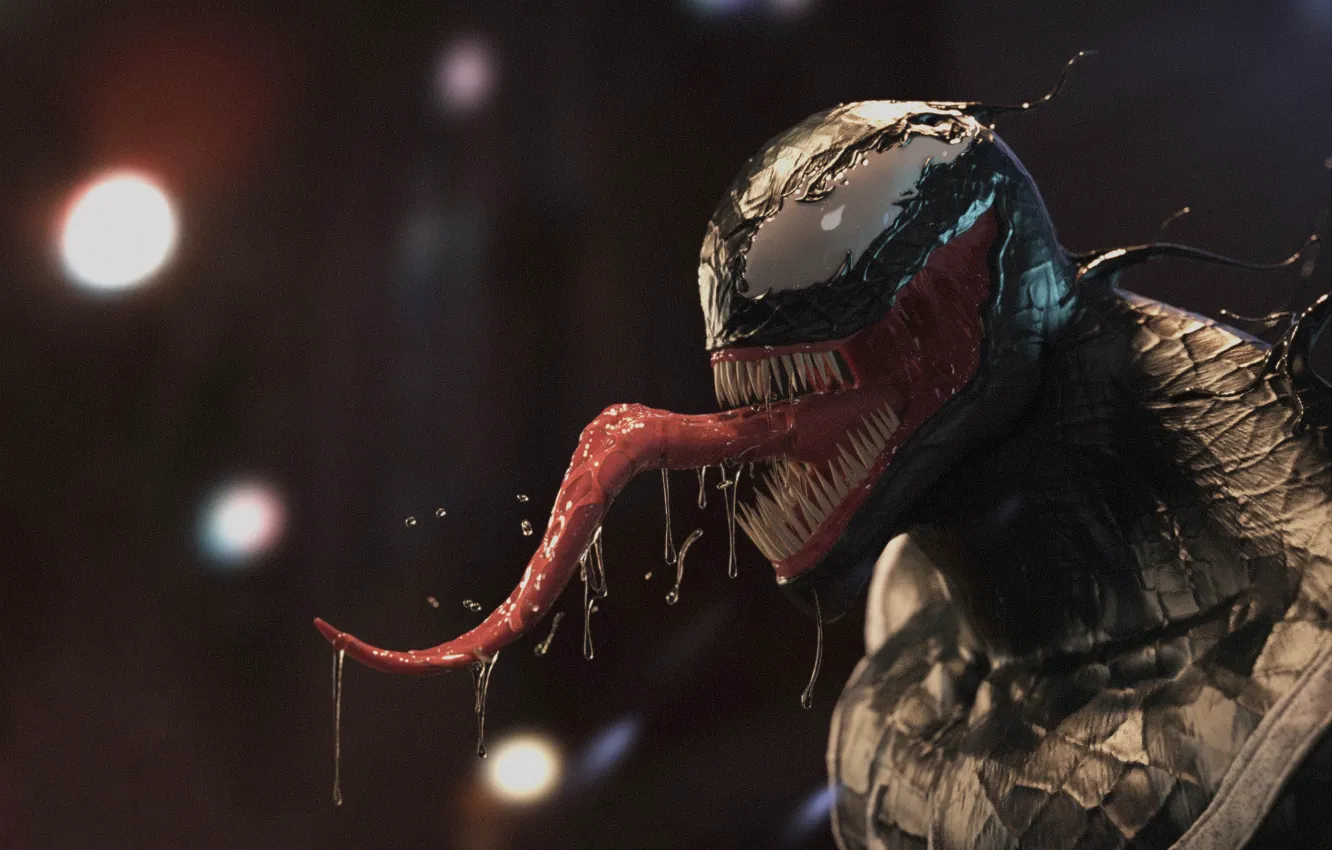 Photo wallpaper language, saliva, Venom, Venom, Symbiote