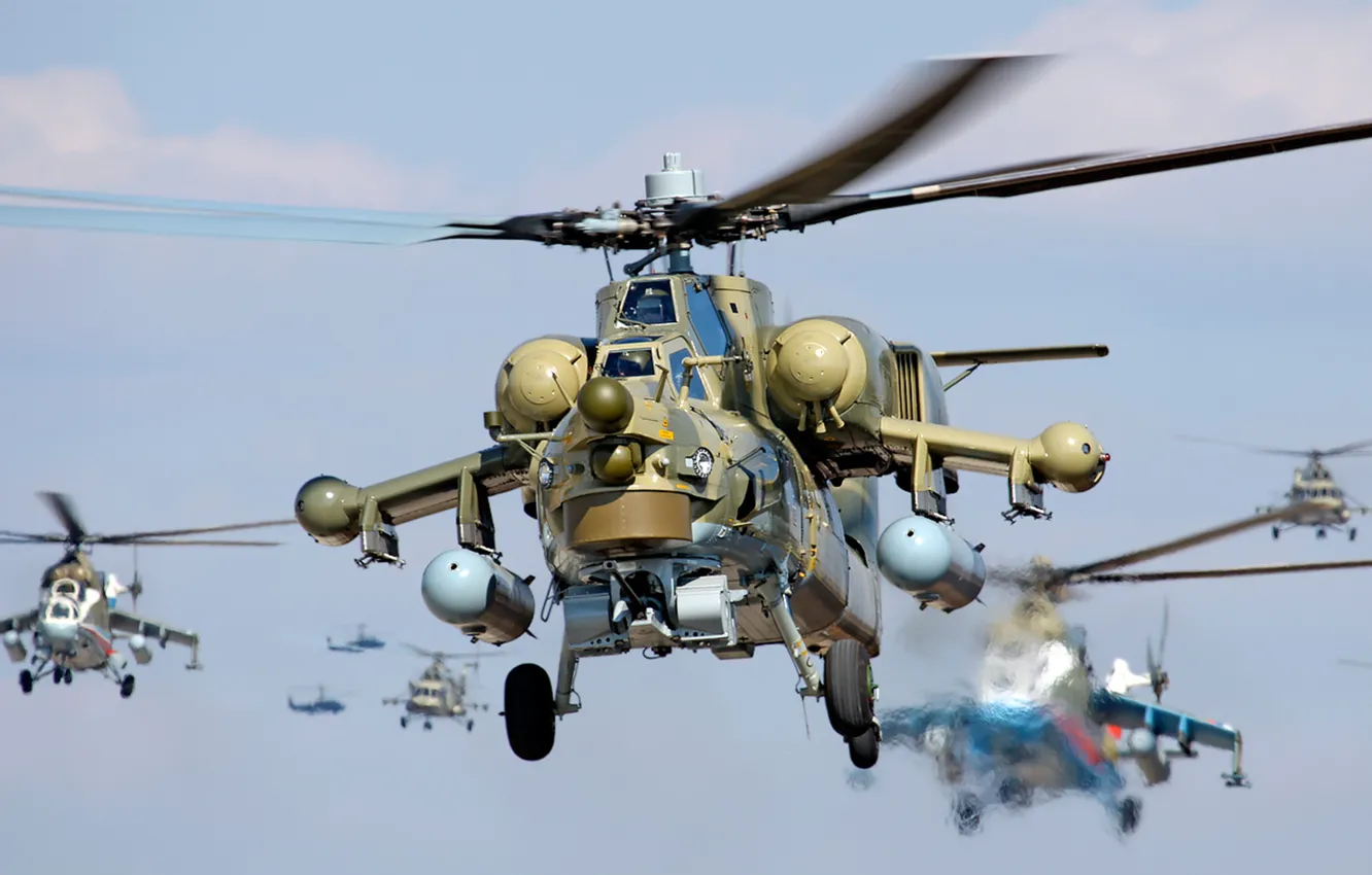 Photo wallpaper helicopters, mi-24, mi-28