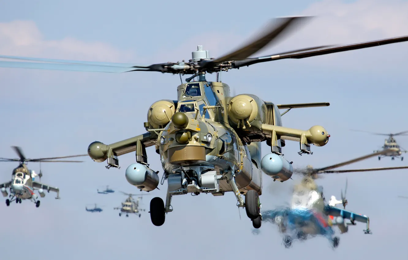 Photo wallpaper helicopter, Mi-24, Mi-28