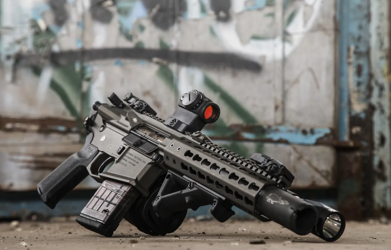 Photo wallpaper weapons, pistol, AR-15