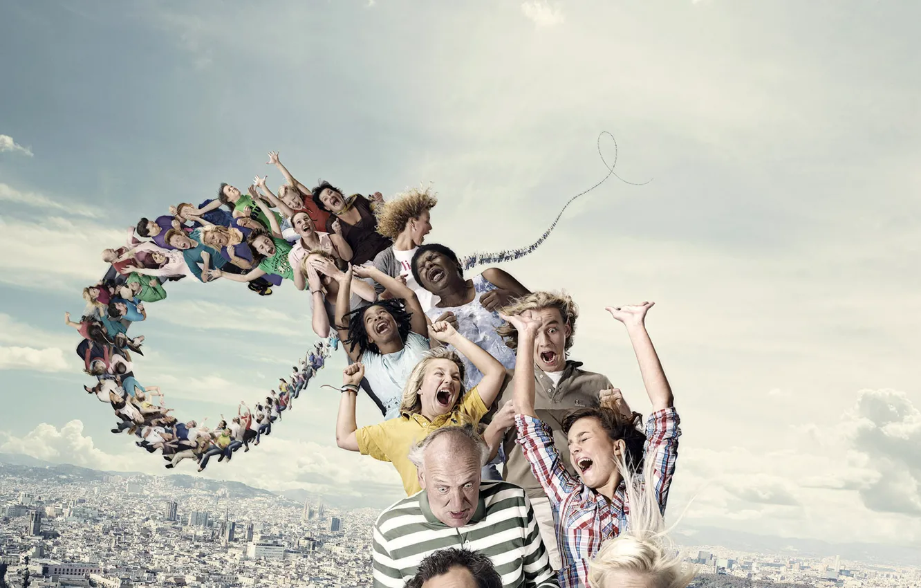 Photo wallpaper the city, emotions, amusement
