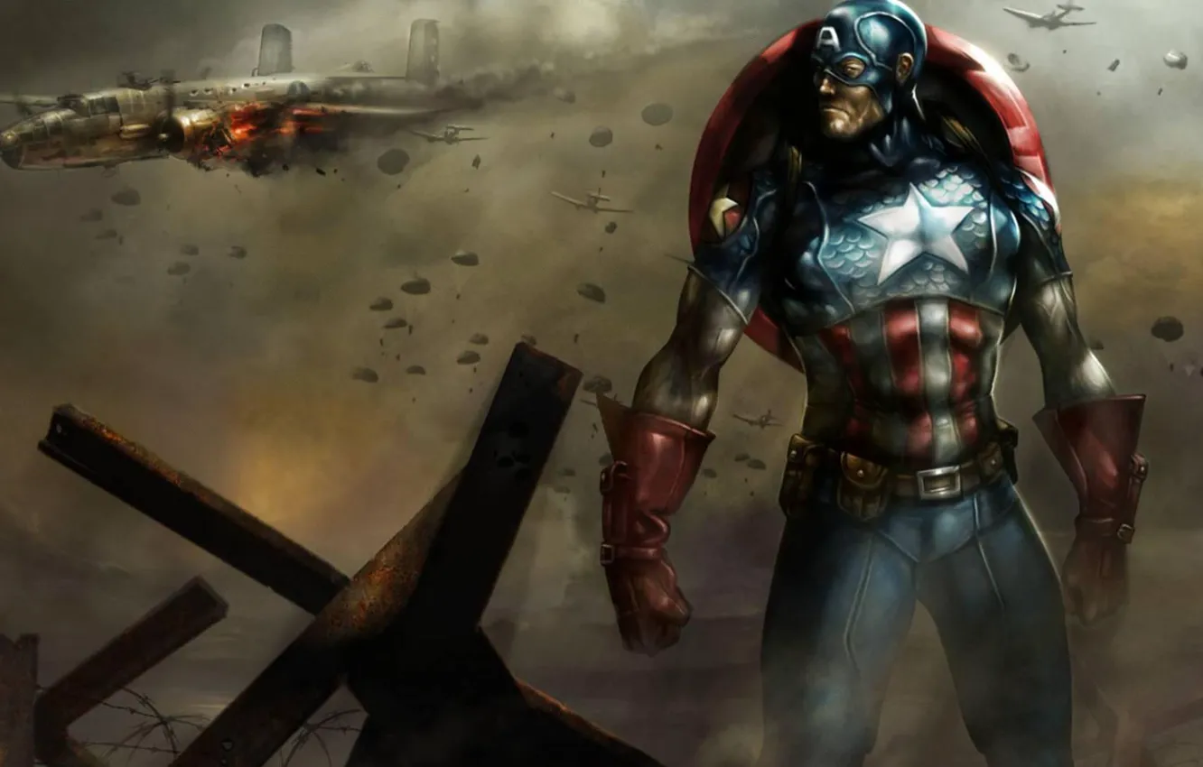 Photo wallpaper war, war, marvel, comic, comics, marvel, captain america, captain America
