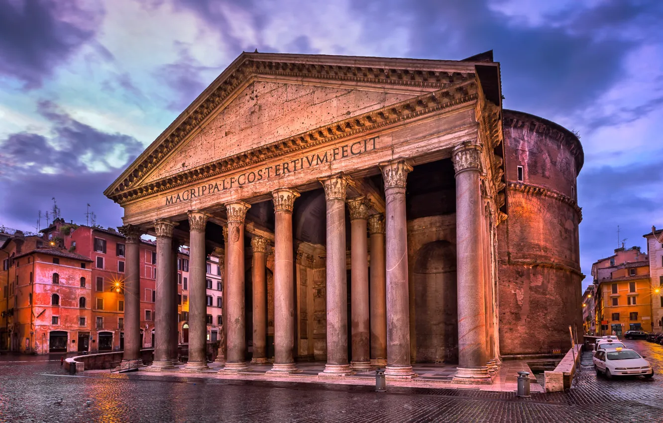 Photo wallpaper the building, Rome, Italy, columns