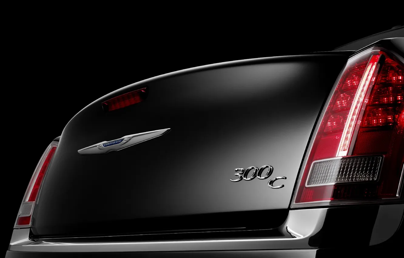Photo wallpaper glare, black, logo, Chrysler, curves, Chrysler, 2011, Series