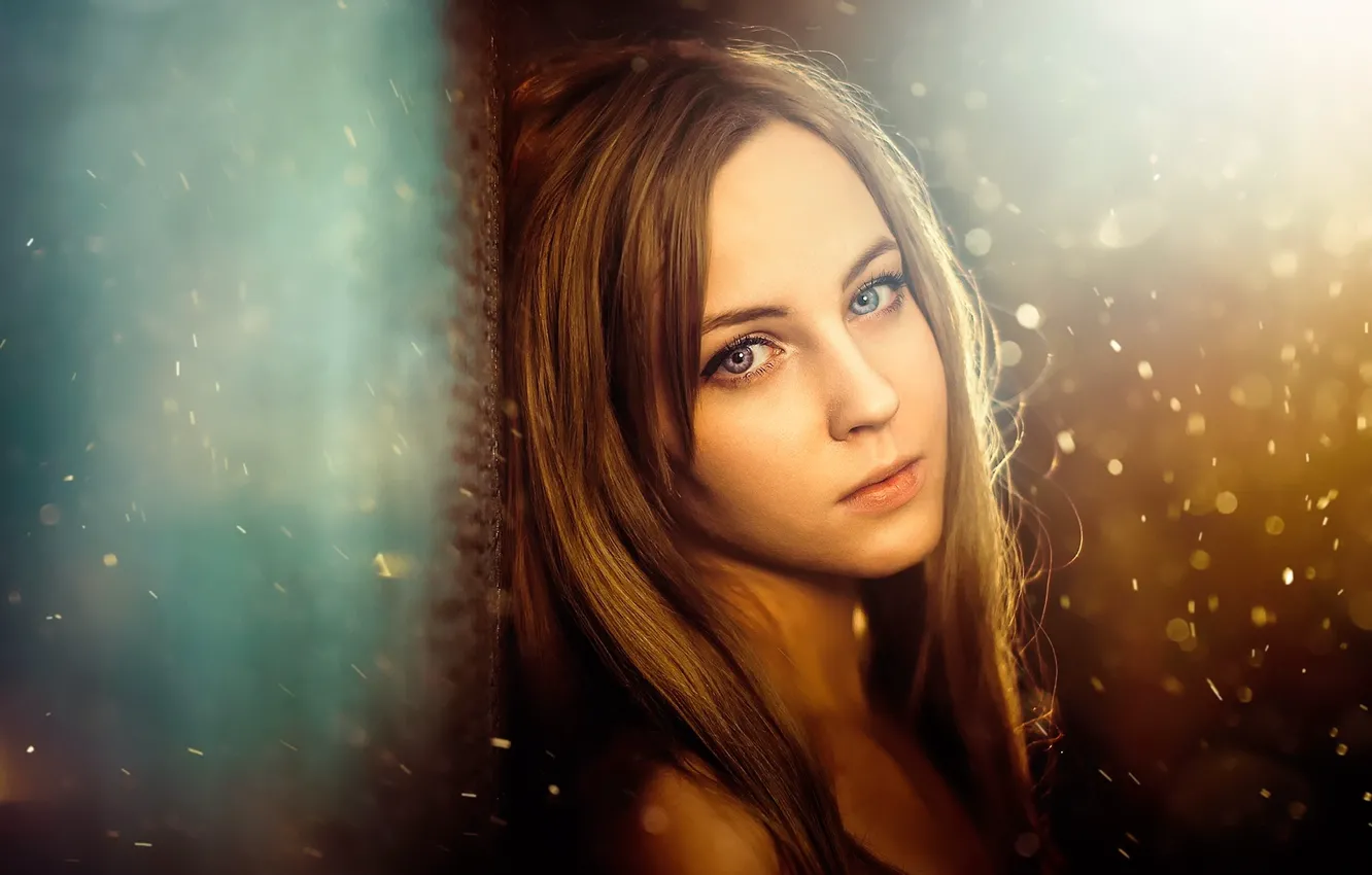 Photo wallpaper eyes, look, girl, snow, glare, portrait, photographer Sergey Piltnik