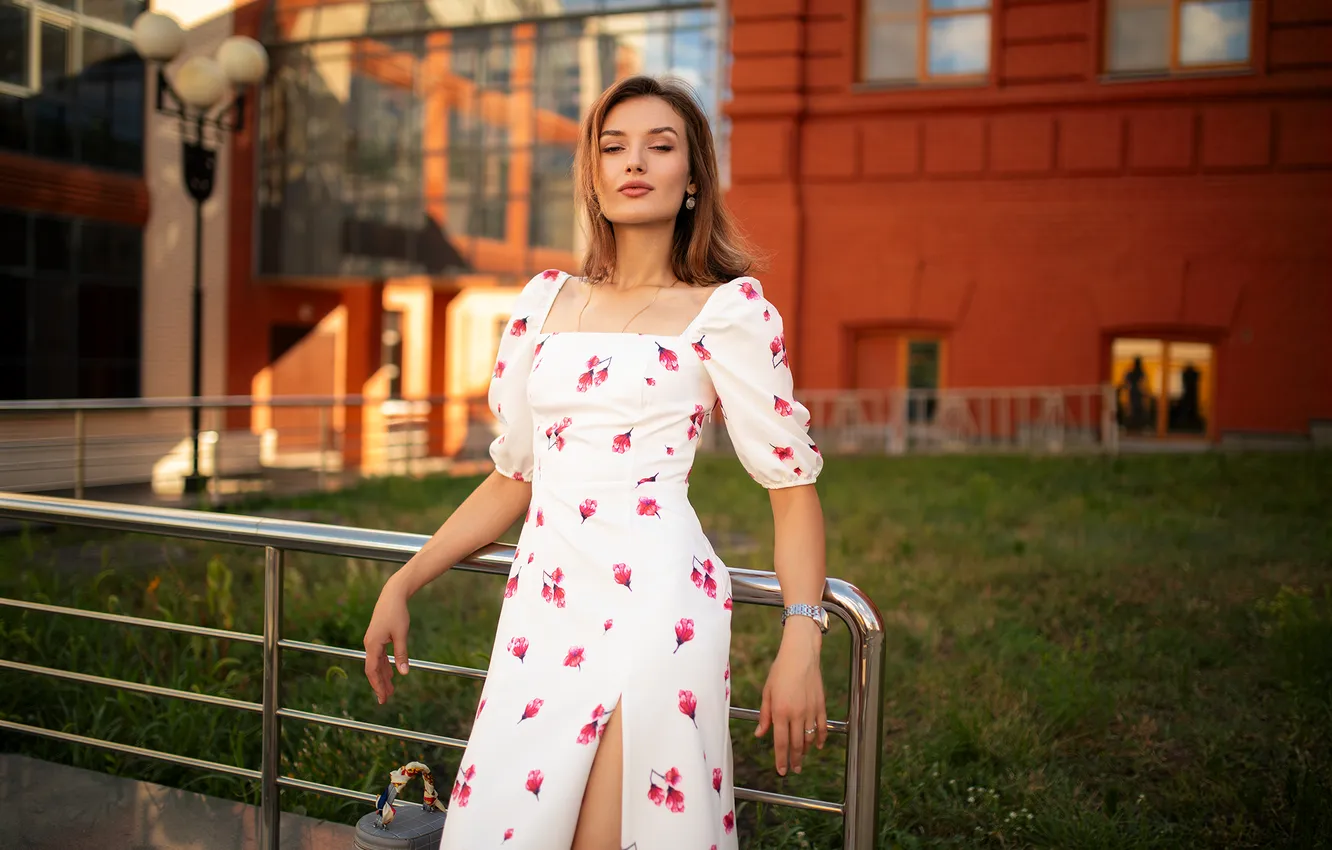 Photo wallpaper girl, dress, young, beautiful, model, pretty, Side, sweet