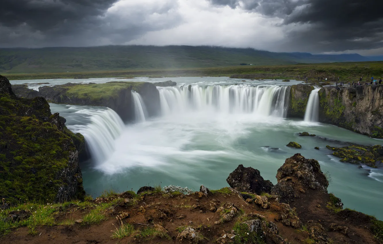 Photo wallpaper Iceland, Godafoss, waterfal