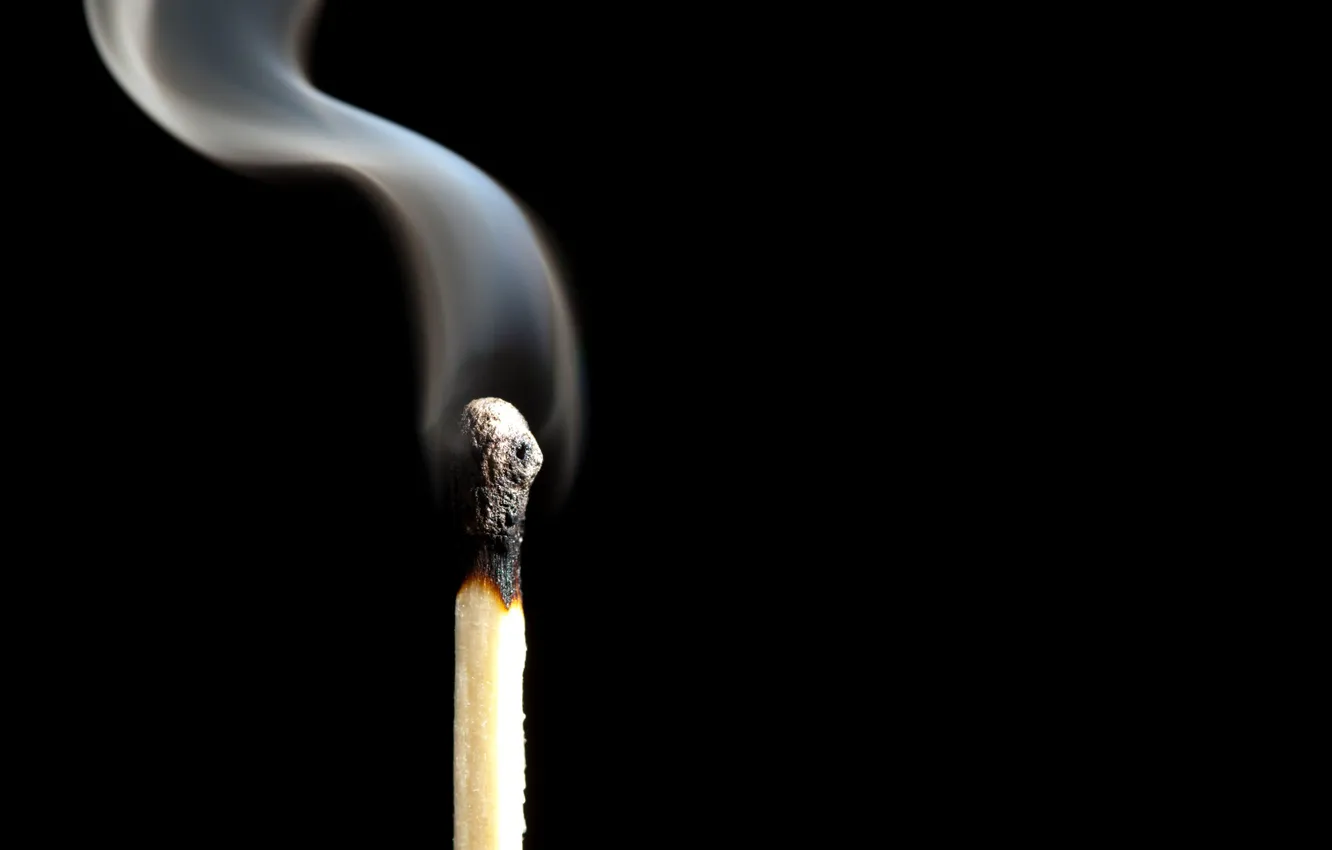 Photo wallpaper smoke, Match, phosphorus