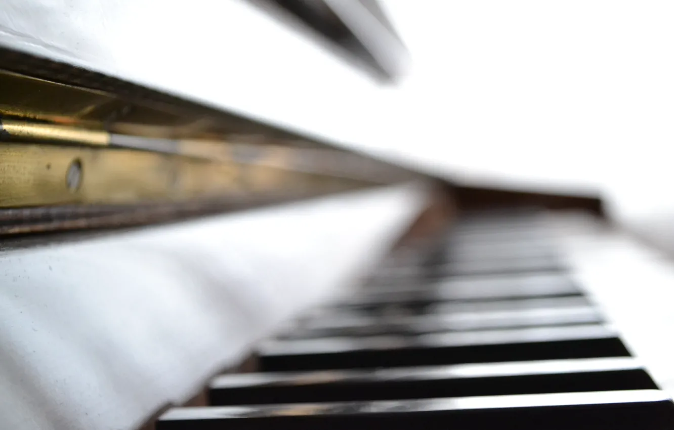 Photo wallpaper macro, music, focus, piano