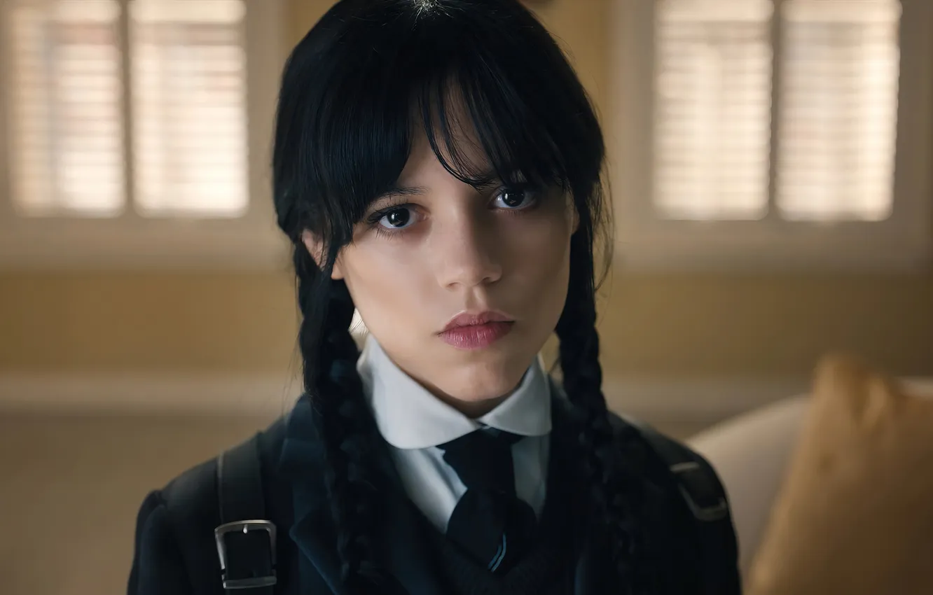 Photo wallpaper pose, makeup, the series, Wednesday, Jenna Ortega, Jenna Ortega, Wednesday, Wednesday