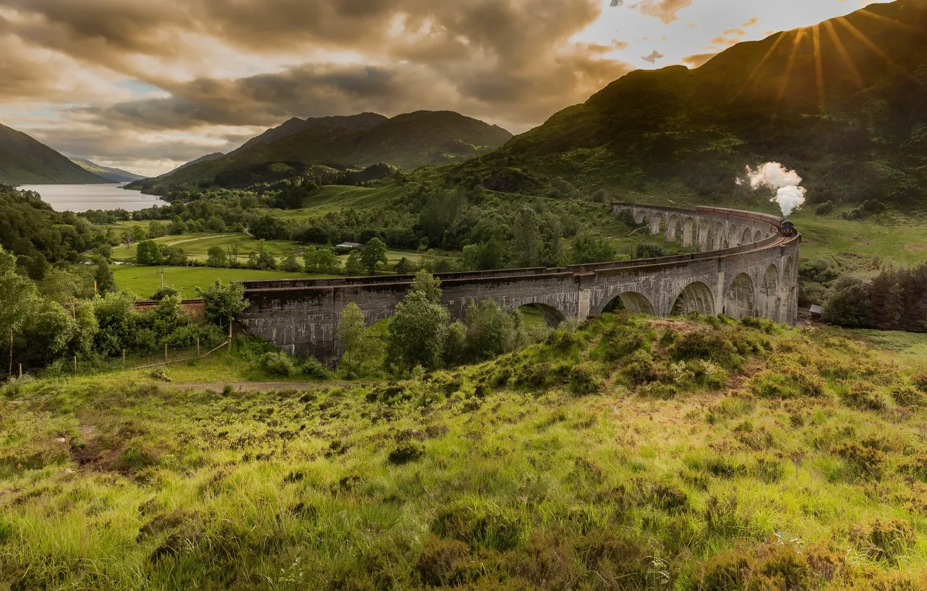 Photo wallpaper train, Scotland, Glenfinnan Viaduct