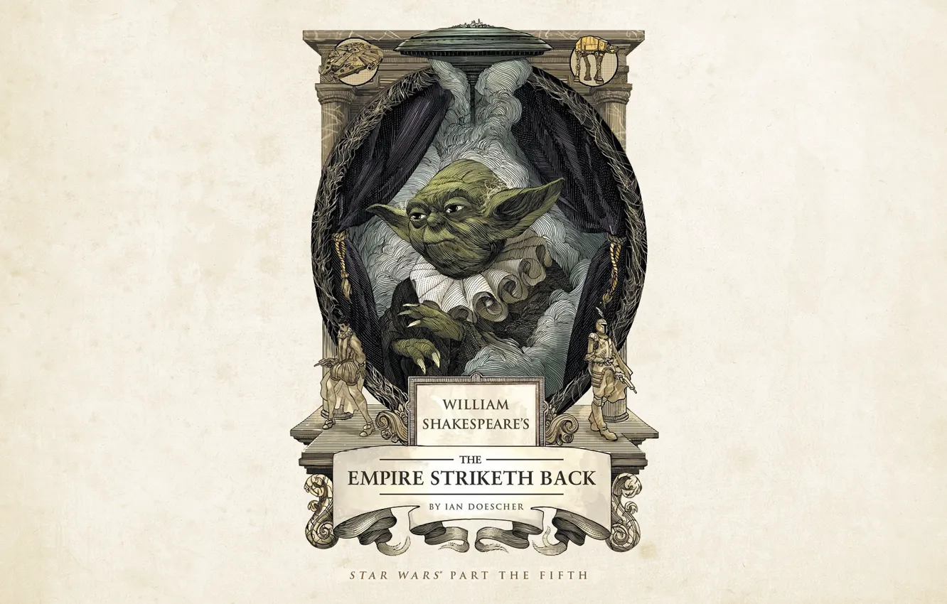 Photo wallpaper Star Wars, fantasy, science fiction, Yoda, sci-fi, movie, film, artwork