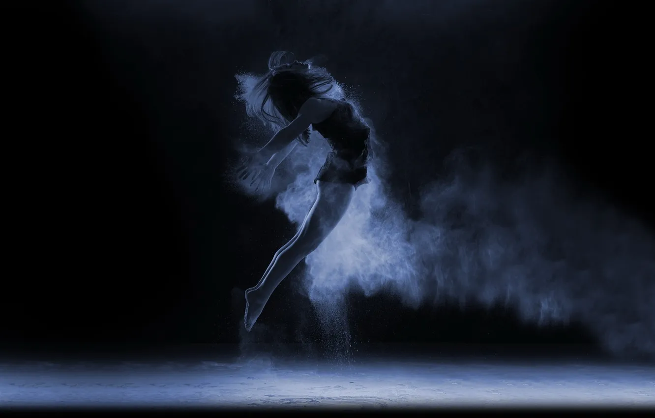 Photo wallpaper void, girl, dust