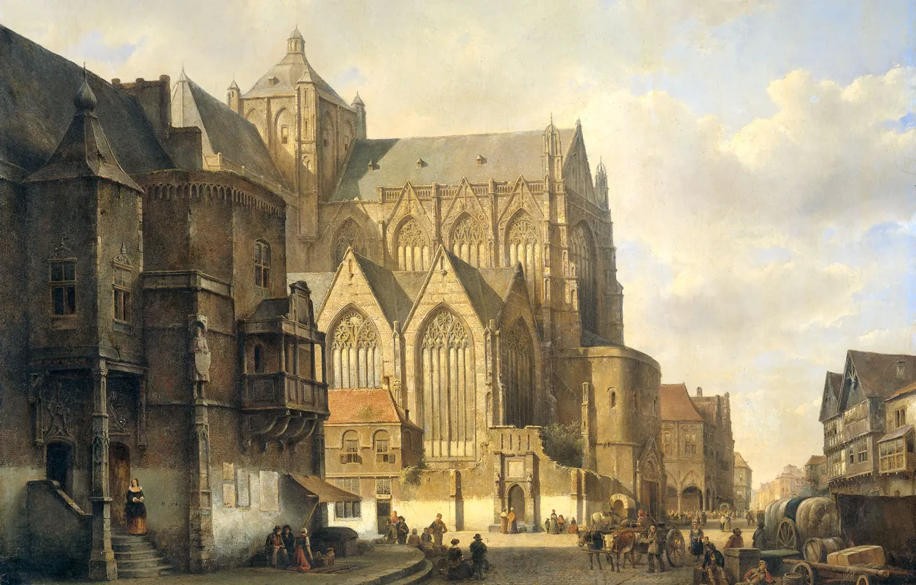 Photo wallpaper oil, picture, the urban landscape, city view, Caspar Carsen