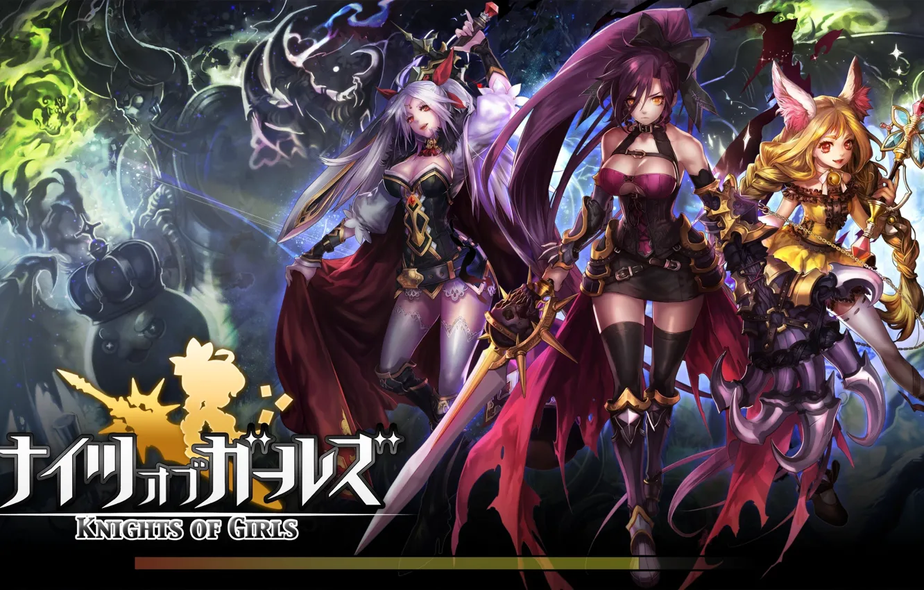 Photo wallpaper demon, sake, sword, Action, game, magic, monster, girls