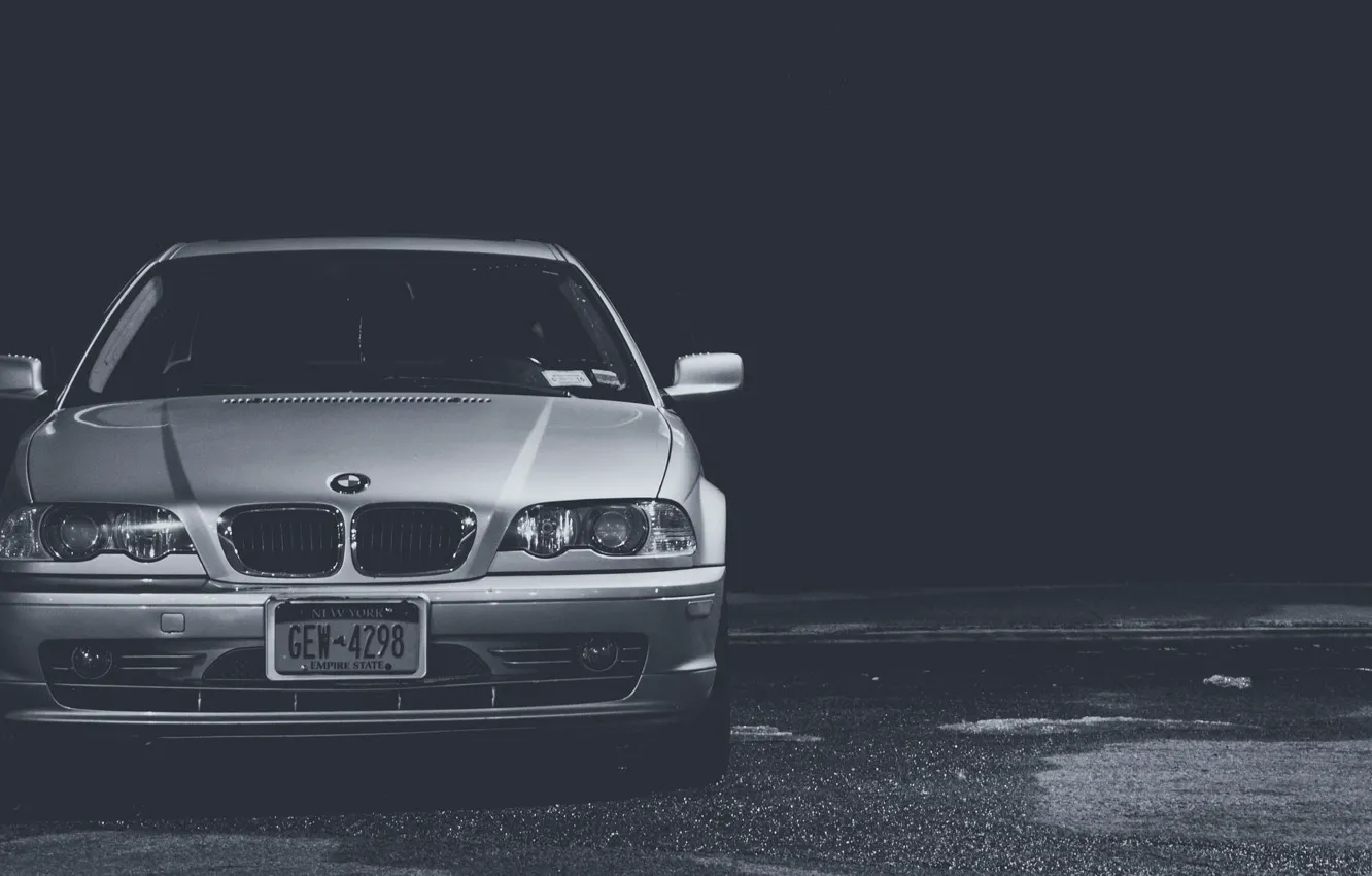 Photo wallpaper BMW, BMW, black and white, E46