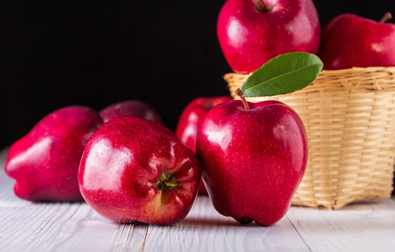 Photo wallpaper apples, red, red, fruit, fresh, fruit, apples