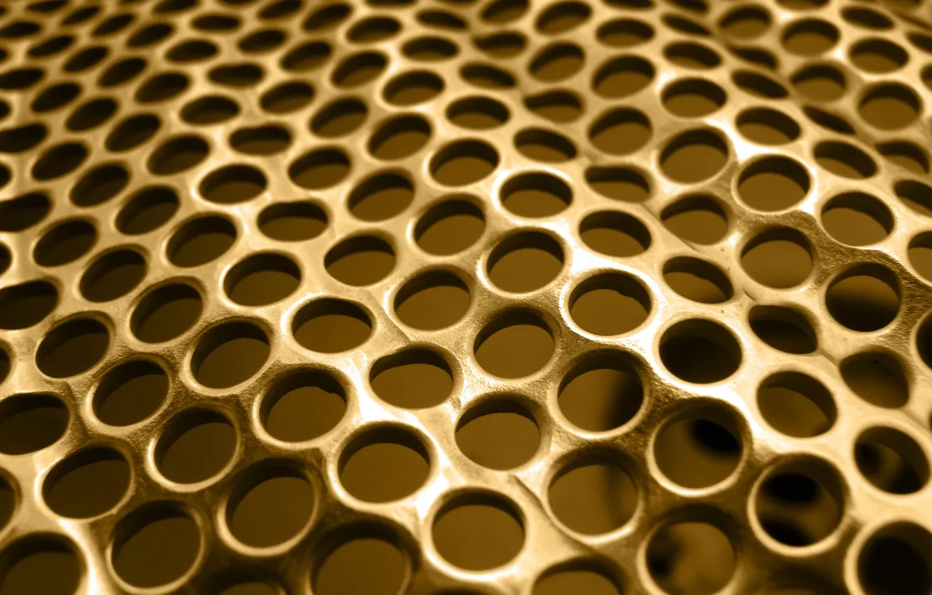 Photo wallpaper metal, grille, circles