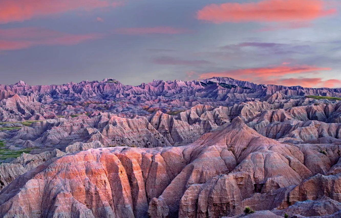 Photo wallpaper mountains, USA, Badlands National Park, South Dakota, Badlands