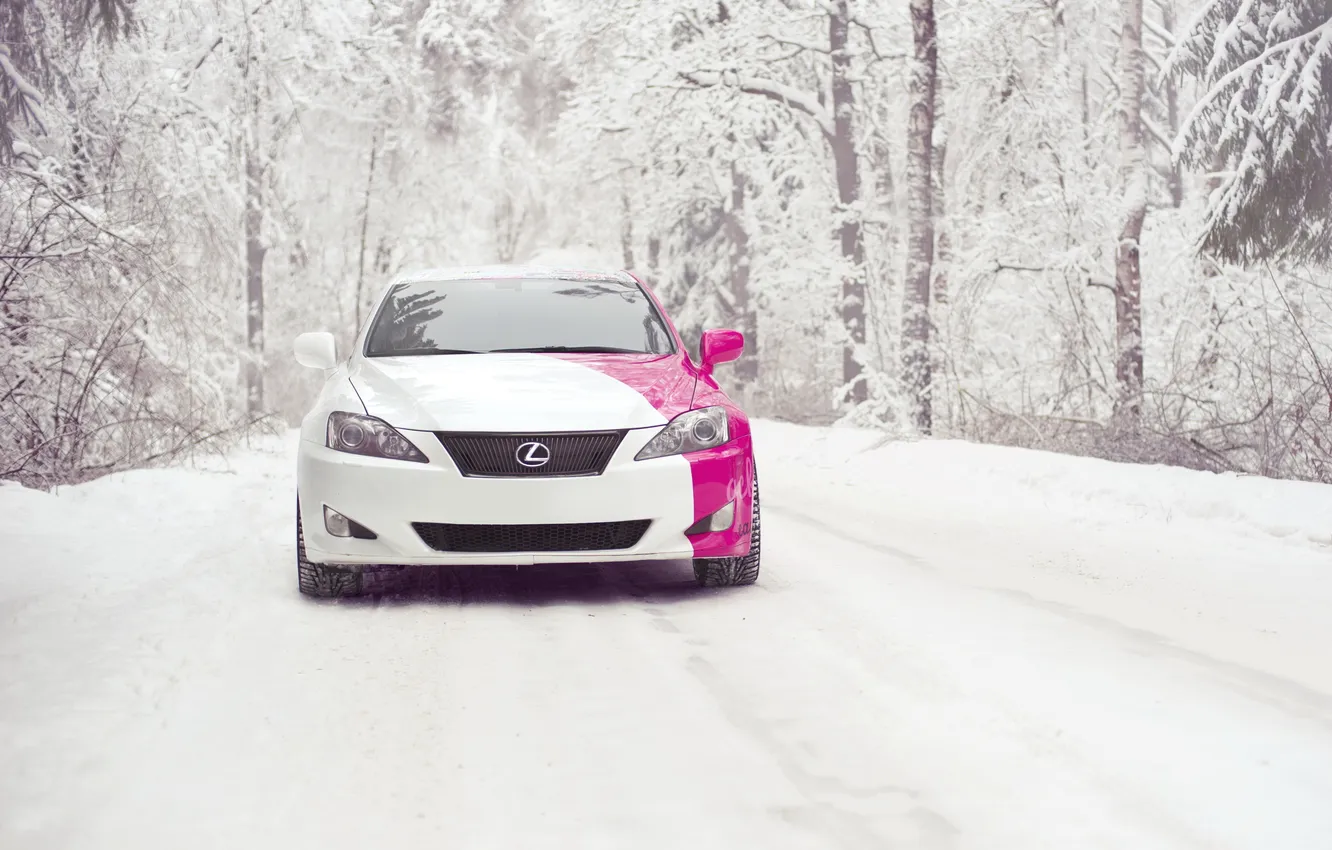 Photo wallpaper winter, snow, lexus is250