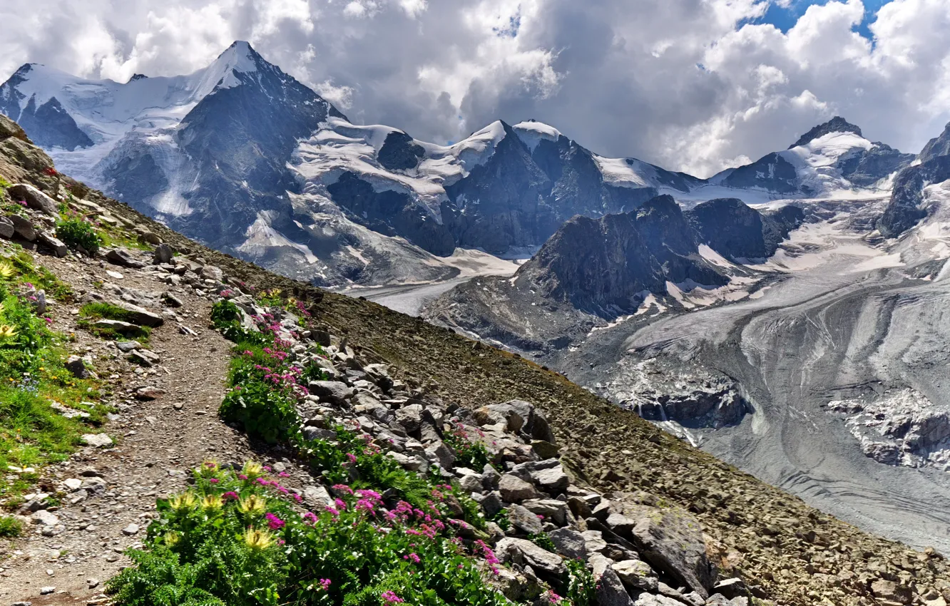 Photo wallpaper mountains, Switzerland, Alps, Cabane Grand Mountet