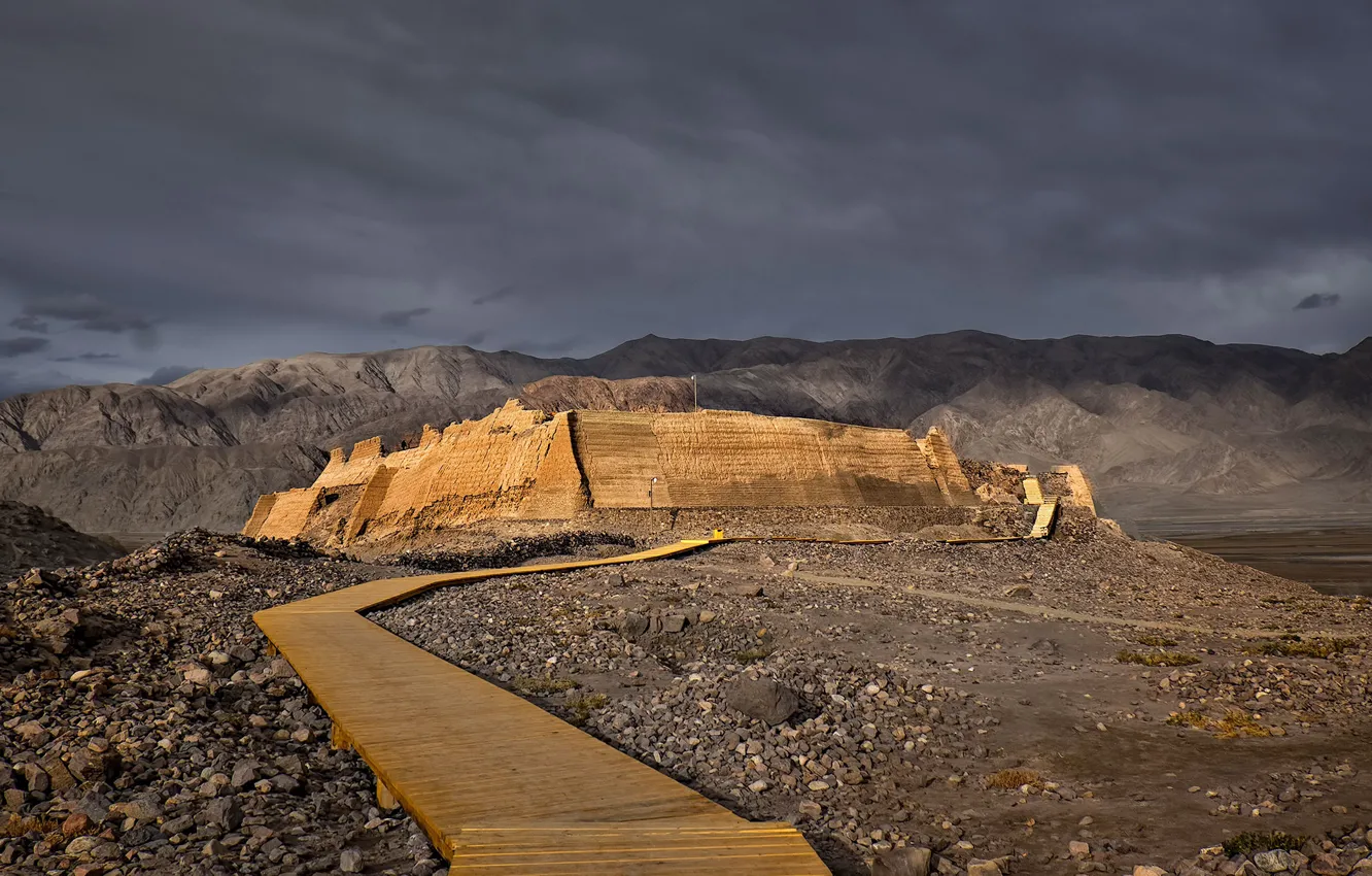 Photo wallpaper mountains, Tibet, fortress, Palace