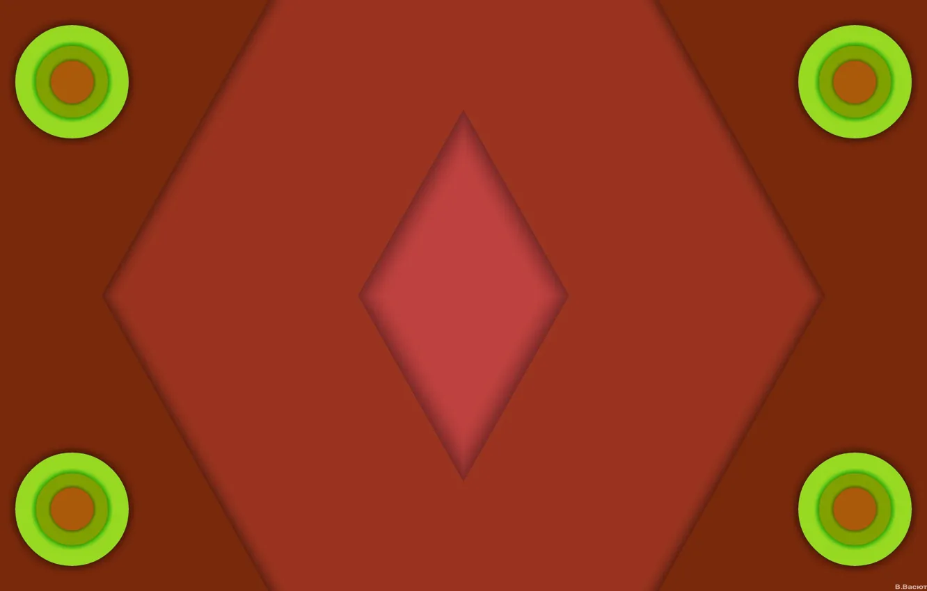 Photo wallpaper circles, shadow, diamonds, layer