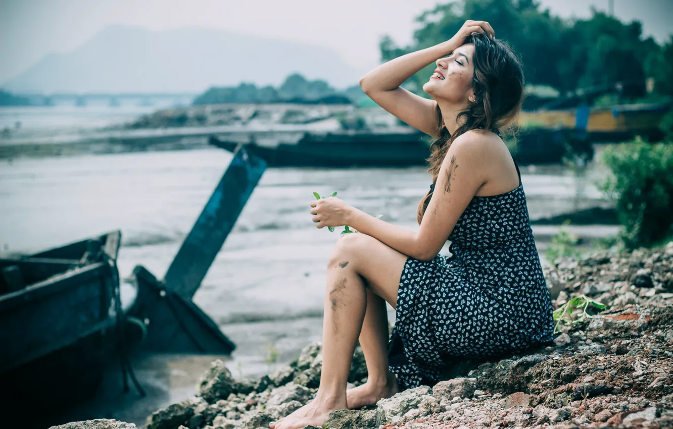 Photo wallpaper girl, hot, sexy, eyes, smile, beautiful, figure, model