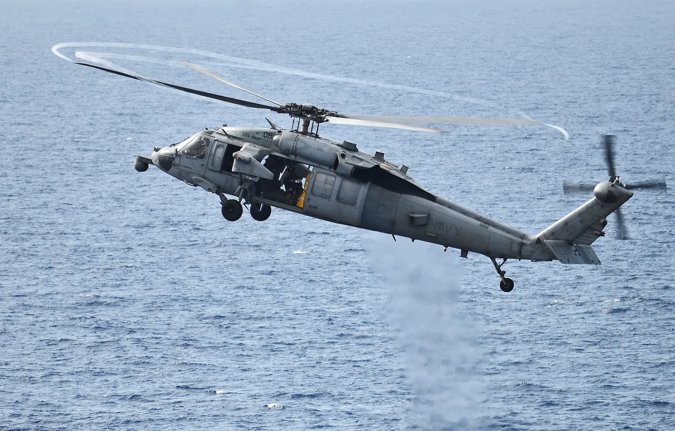 Photo wallpaper Sea Hawk, MH-60S, deck helicopter