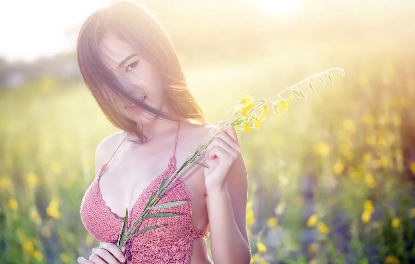 Photo wallpaper girl, look, portrait
