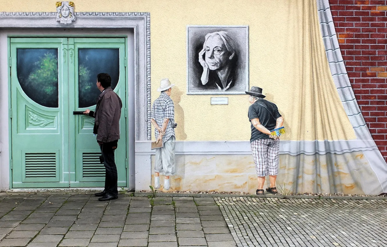 Photo wallpaper wall, graffiti, Germany, Dresden, the door, Germany, Dresden