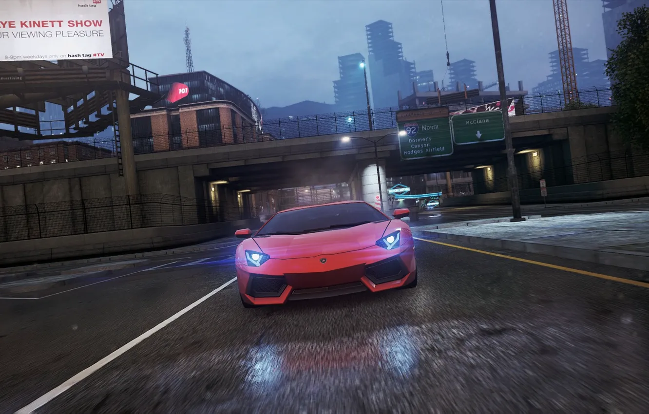 Photo wallpaper cars, Lamborghini Aventador, NFS Most Wanted 2012, van