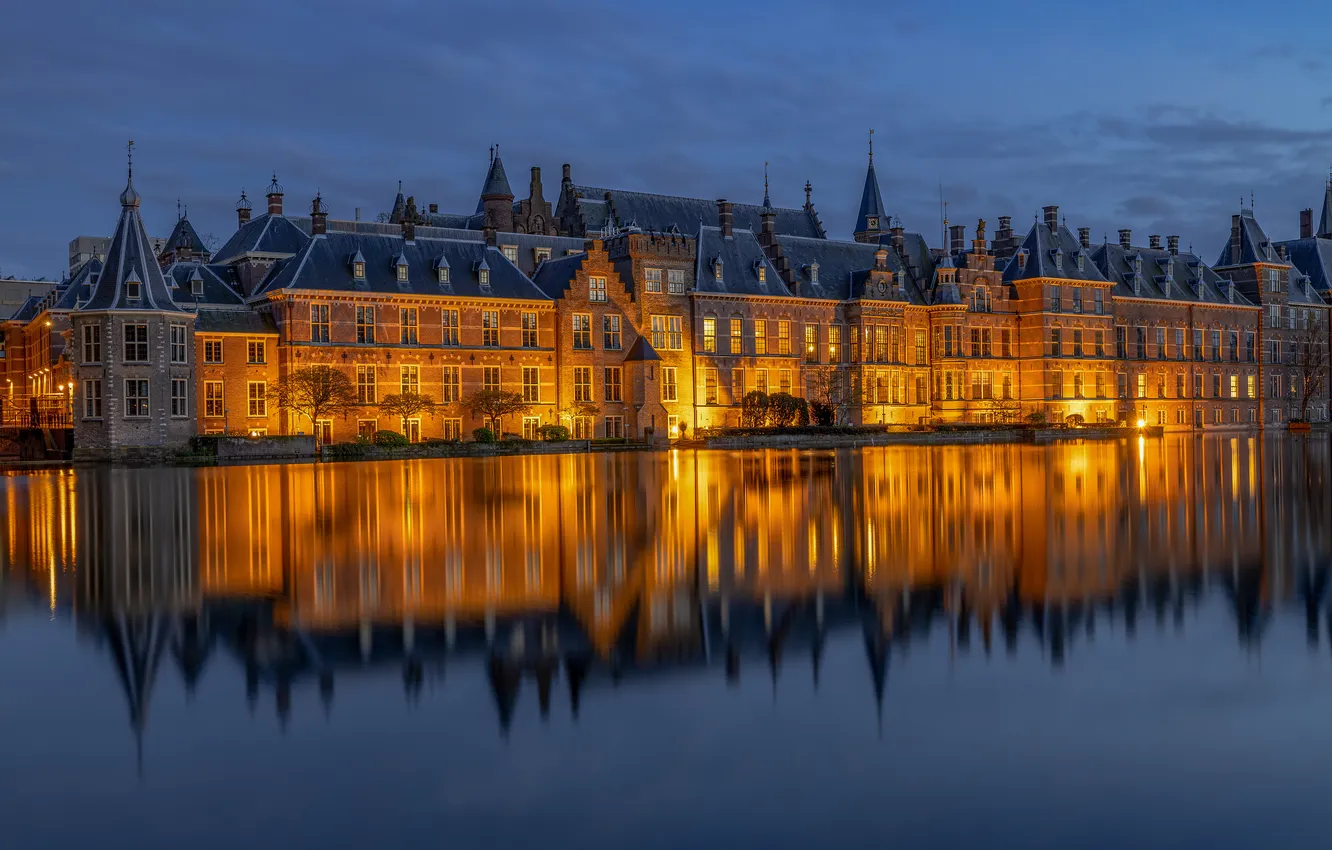 Photo wallpaper pond, Netherlands, Parliament, The Hague