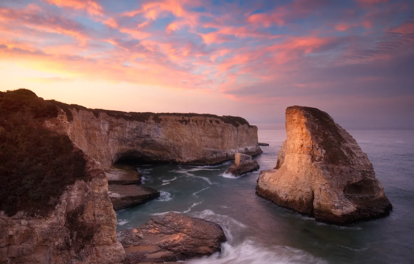 Photo wallpaper rocks, beauty, horizon, CA, USA, USA, California, Davenport